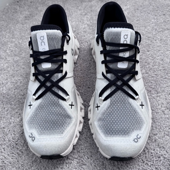 On Running Cloud X White and Black Athletic Sneakers - Picture 5 of 14